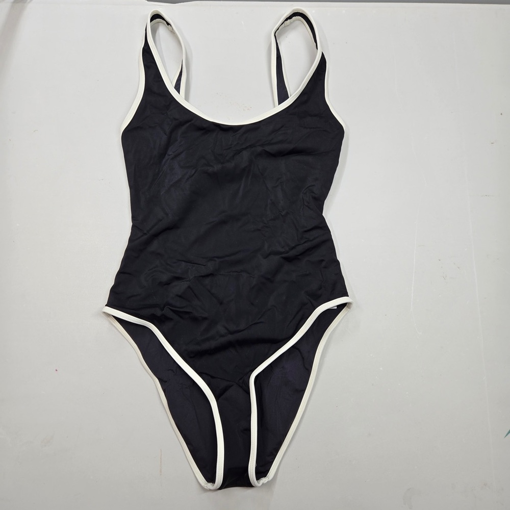 NWT ONIA Arya One Piece Swimsuit Women’s Small Black White 7162 - Picture 4 of 12